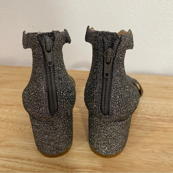 INC Hadwin Scallop Ankle Strap Block-heel Sandals 7 Sparkle Crystal Jeweled - Picture 7 of 9